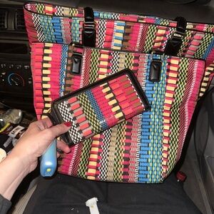 Vera Bradley Multicolor Woven Tote and Wallet